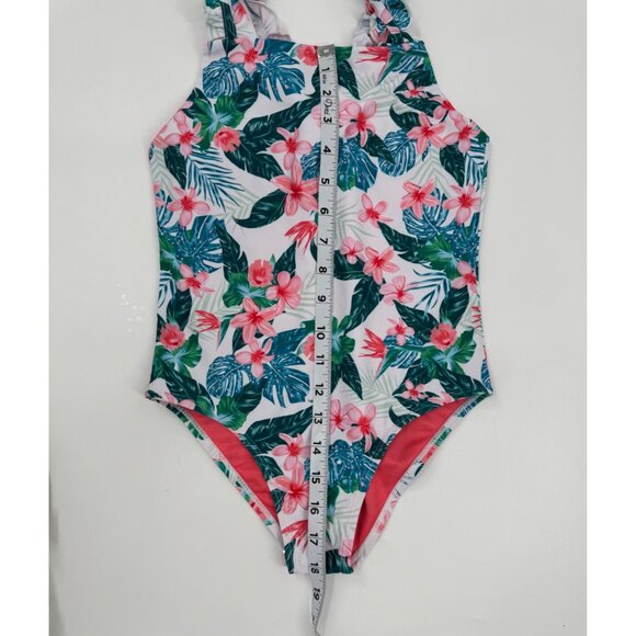 Girls Feathers & Arrow Lola Paradise Island Tiropical Print One-Piece Swimsuit S - Picture 8 of 8